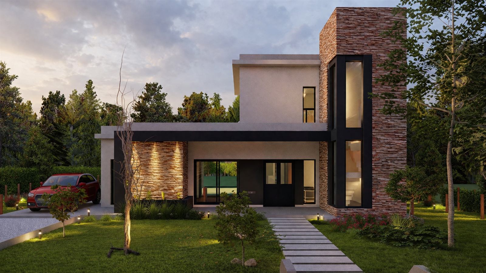 Fachada residencial contemporánea