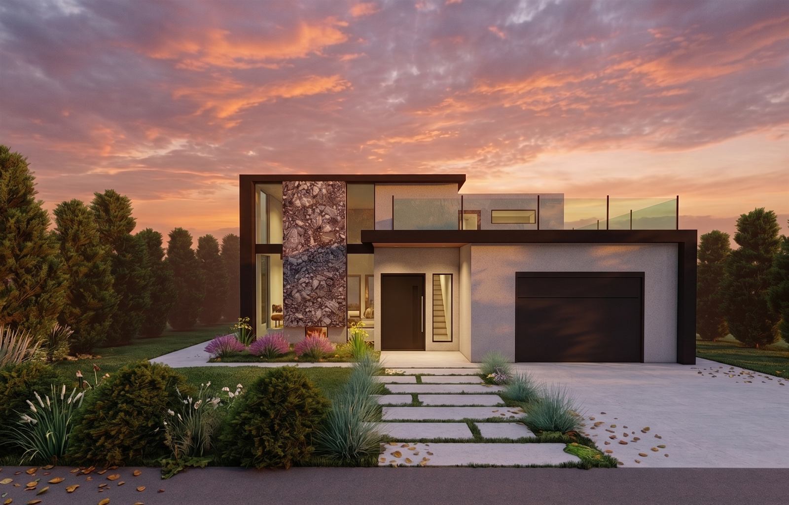Vivienda de estilo nórdico entre el bosque